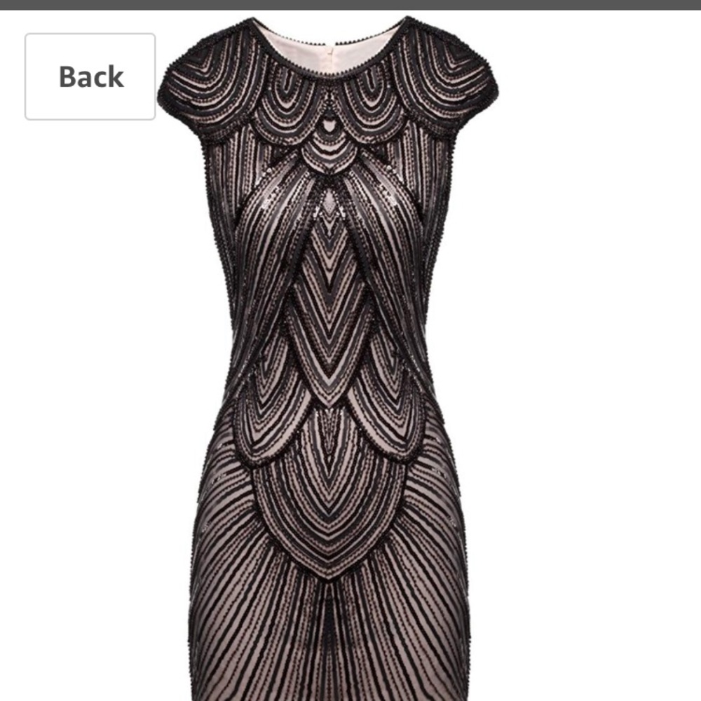 1920s Sequined Embellished  Hem Flapper Dress